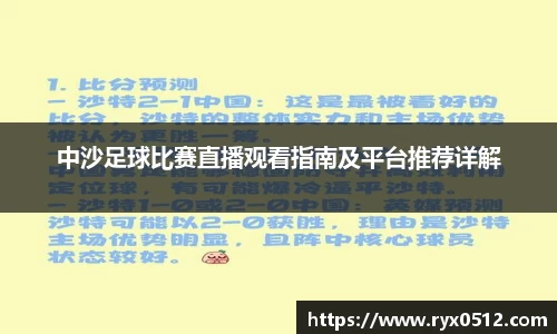 中沙足球比赛直播观看指南及平台推荐详解